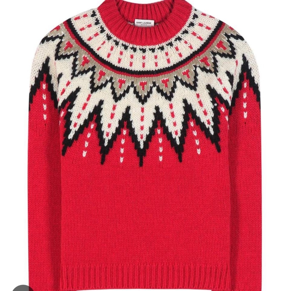 FINAL PRICE. NWT Yves Saint Laurent Norwegian Wool Sequined Sweater - Picture 2 of 6